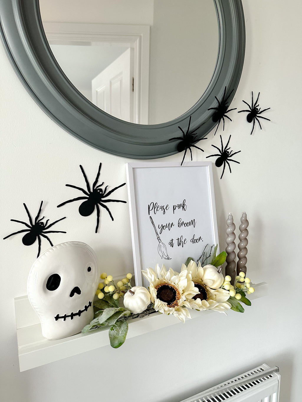 Please Park Your Broom At The Door Halloween Autumn Seasonal Wall Home Decor Print-2