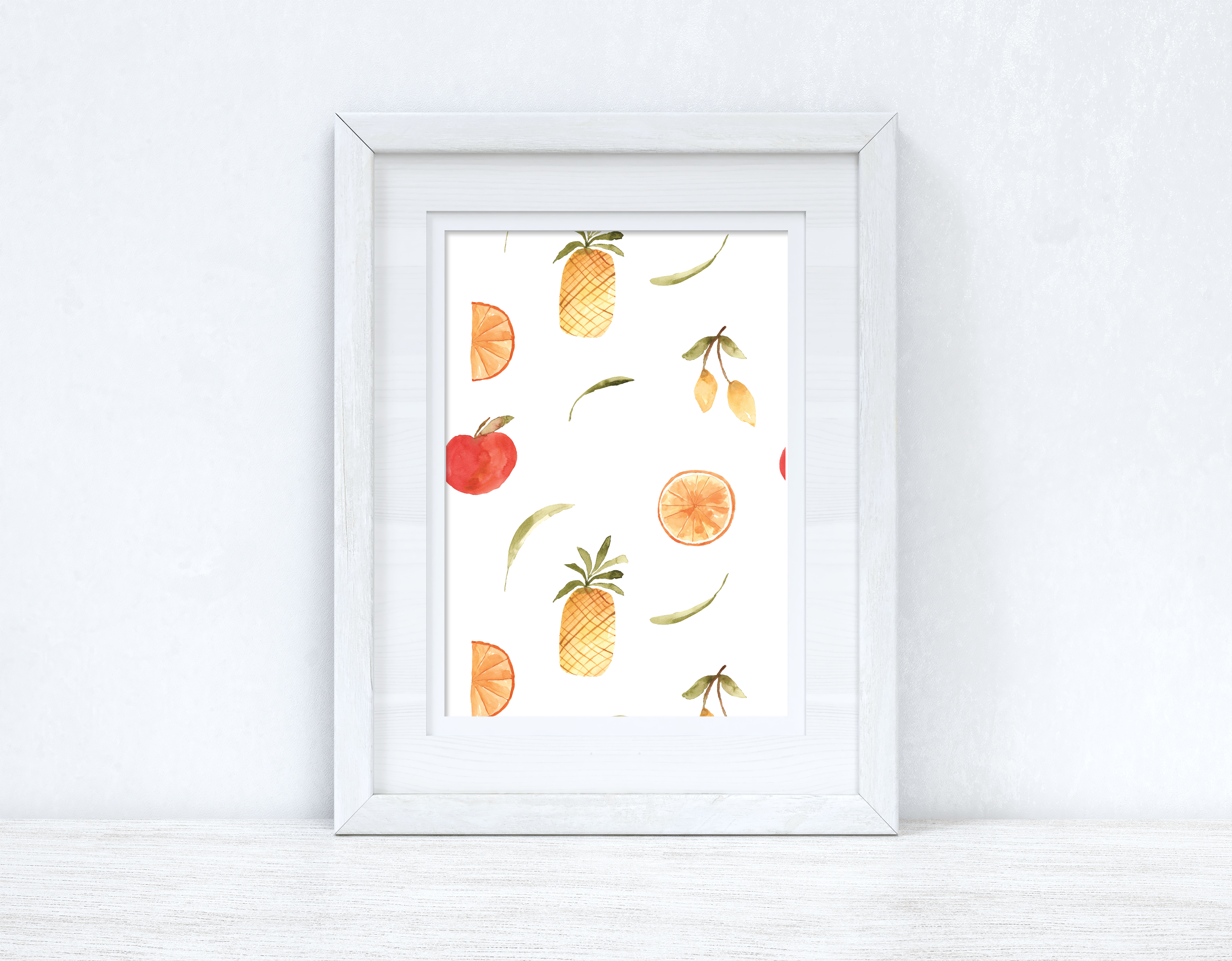 Fruity Summer White Summer Seasonal Wall Home Decor Print-1