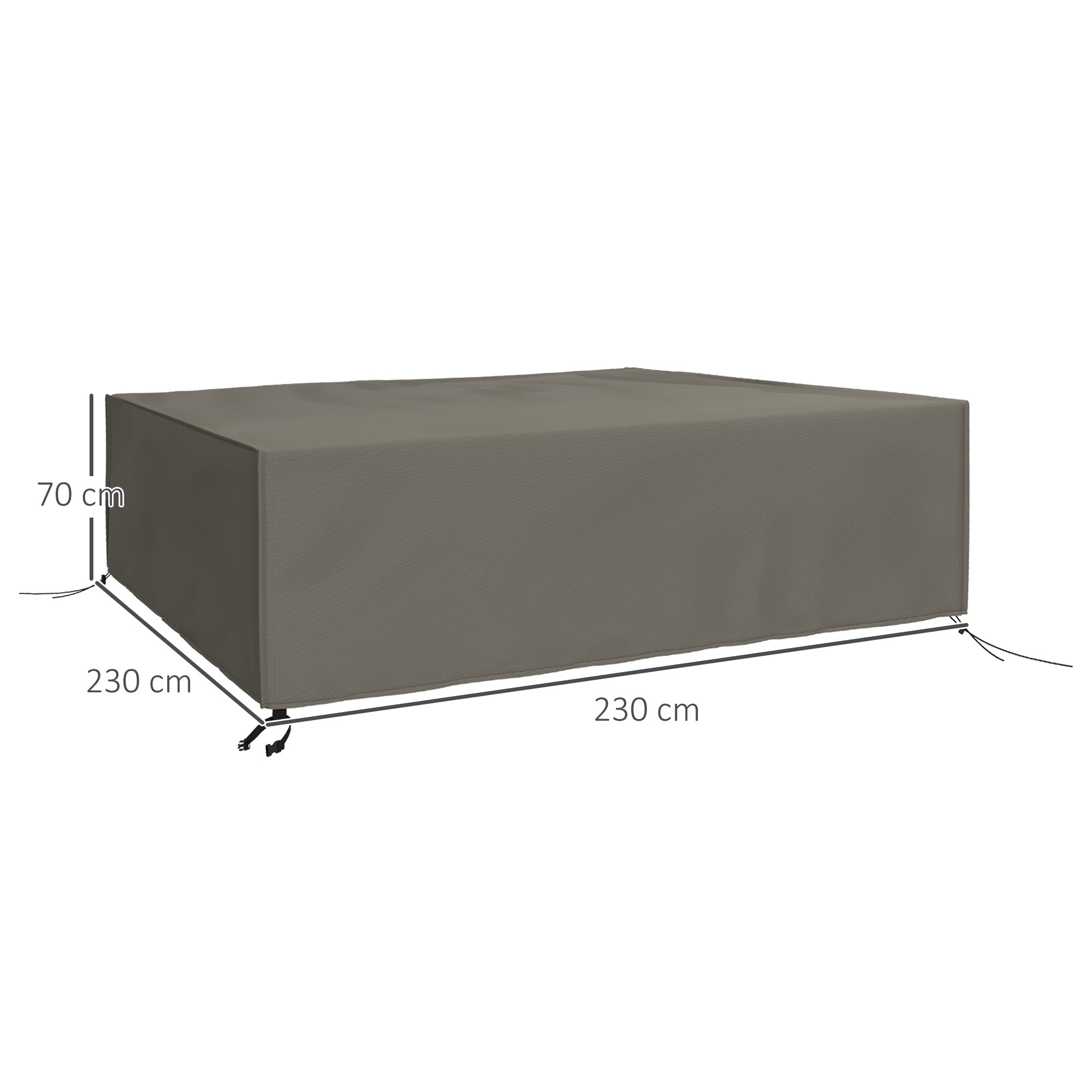 Large Square Patio Garden Furniture Cover Set 600D Oxford Grey-2