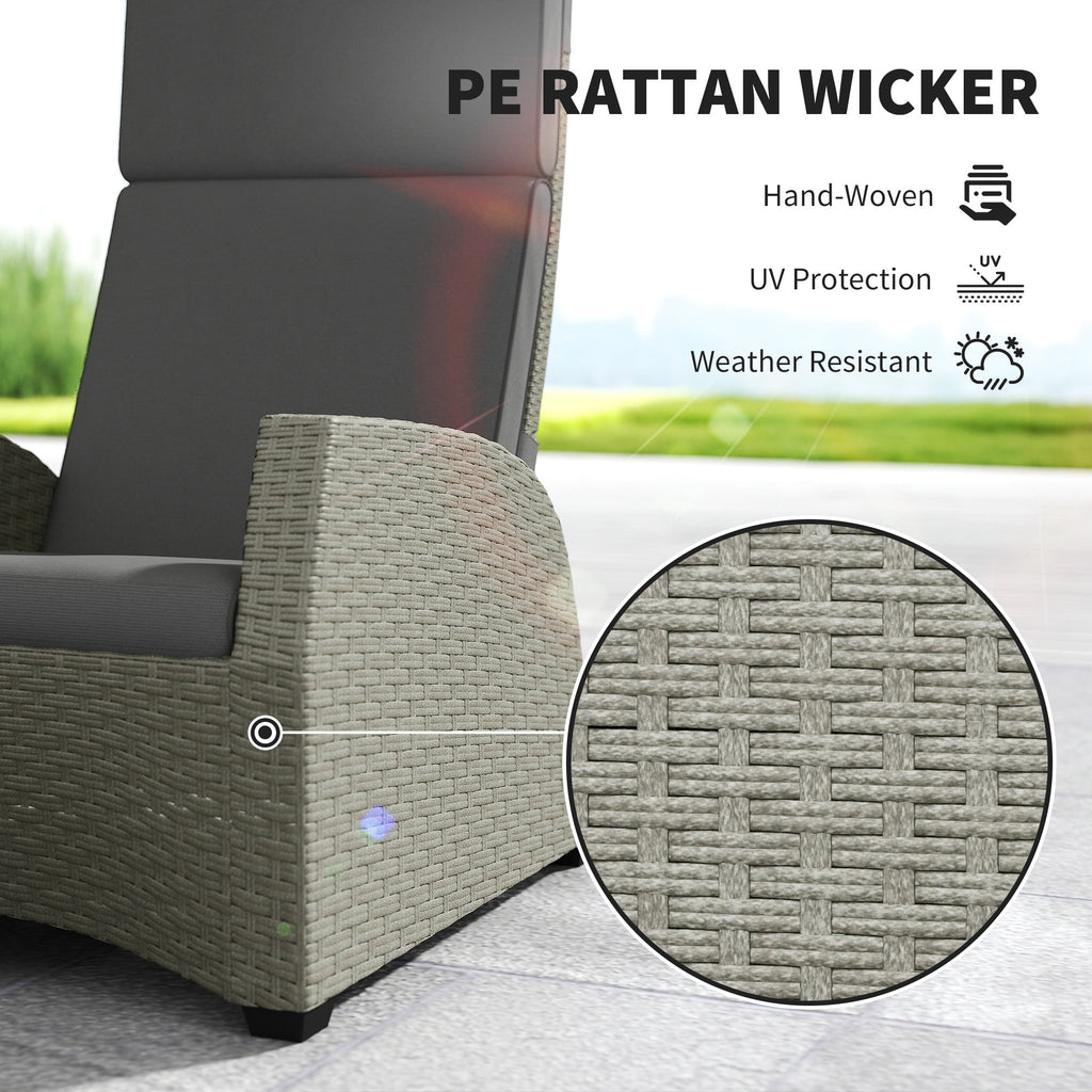 5 Piece Rattan Garden Furniture Set with Cushions - Charcoal Grey-4