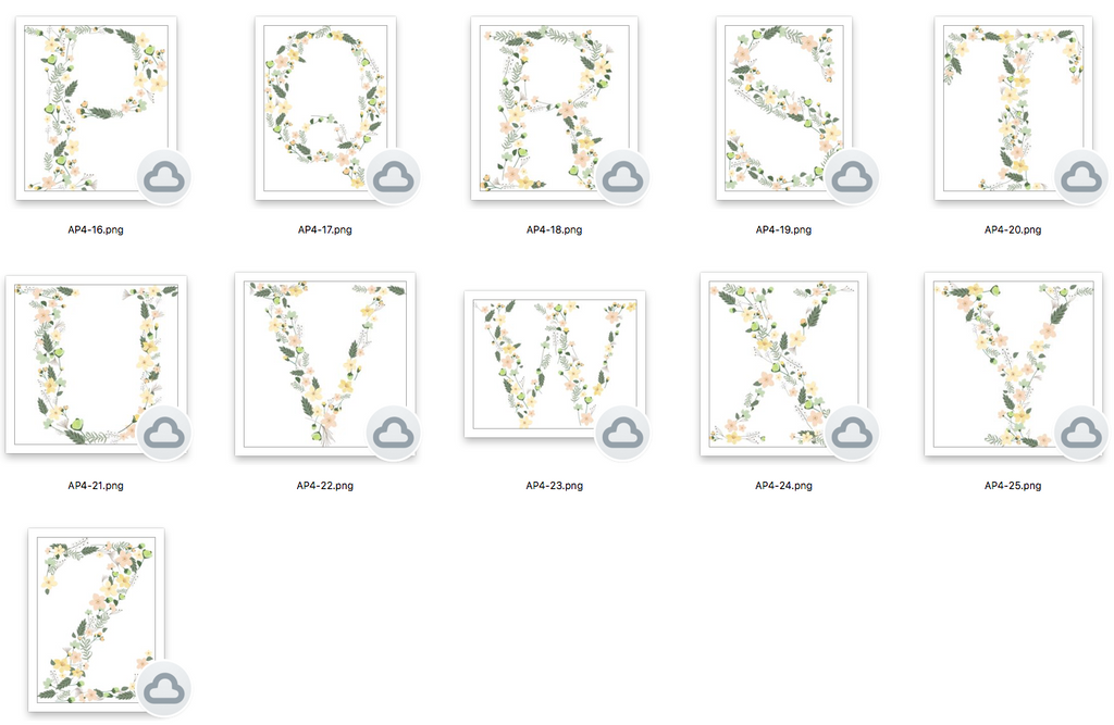 Personalised Spring Floral Initial & Name Spring Seasonal Wall Home Decor Print-4