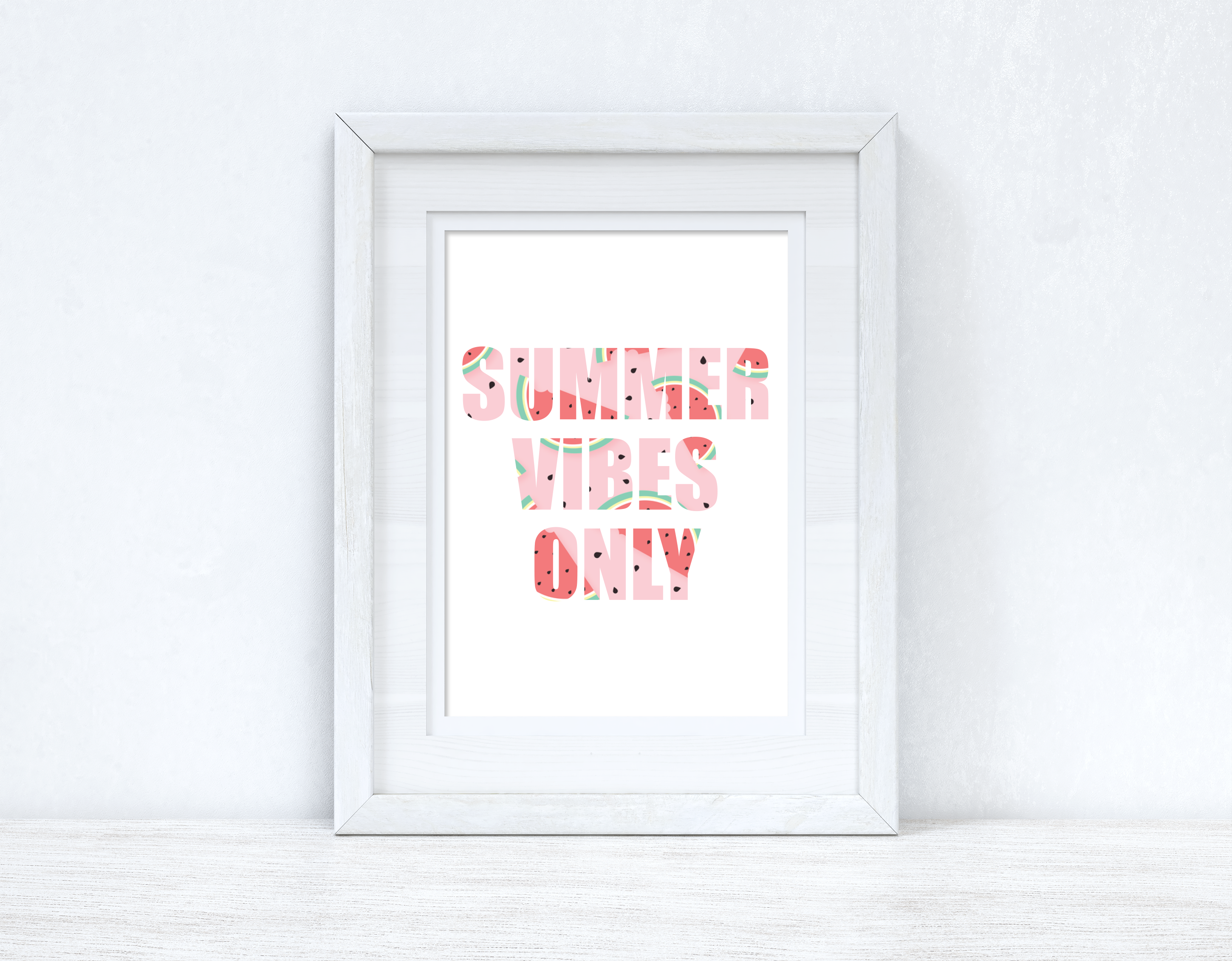 Summer Vibes Only Watermelon Summer Seasonal Wall Home Decor Print-1