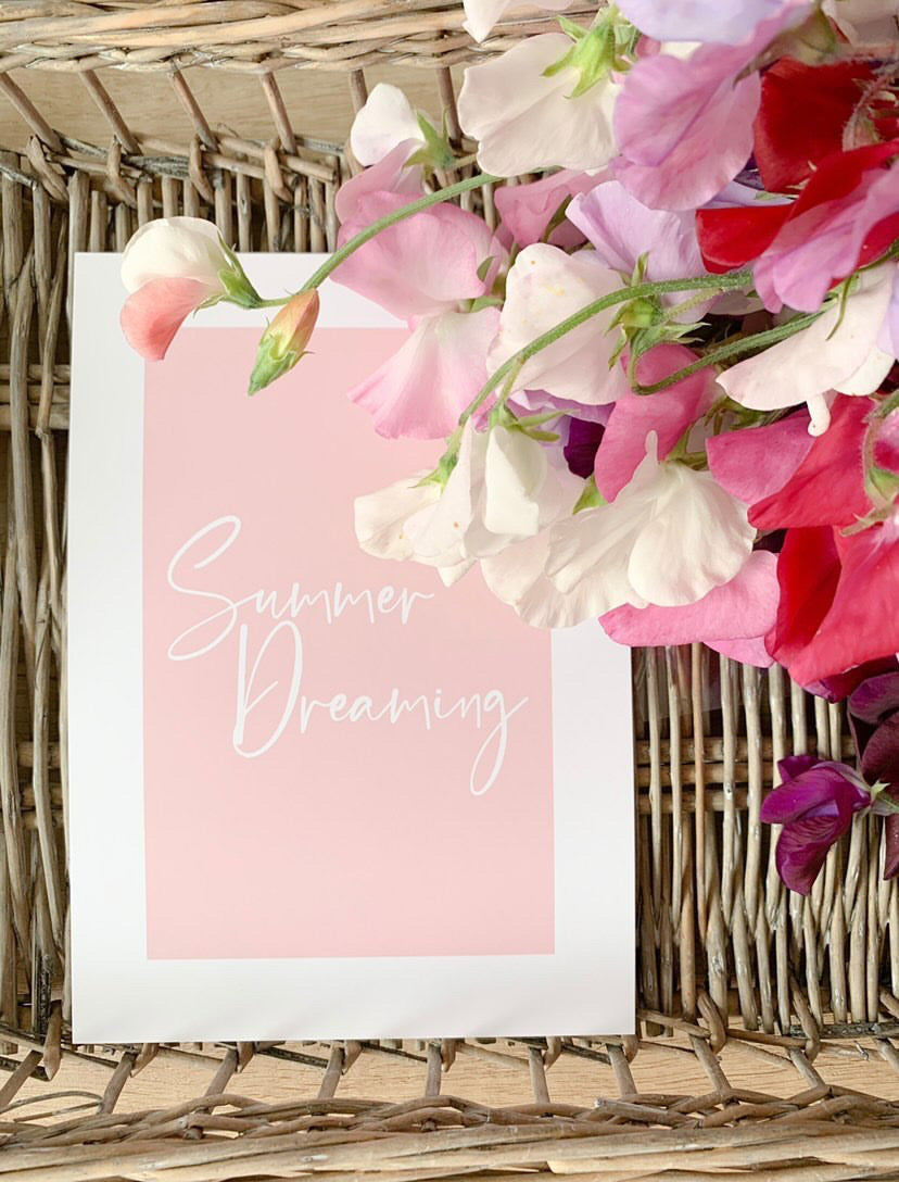 Summer Dreaming Nude Pink Summer Seasonal Wall Home Decor Print-2