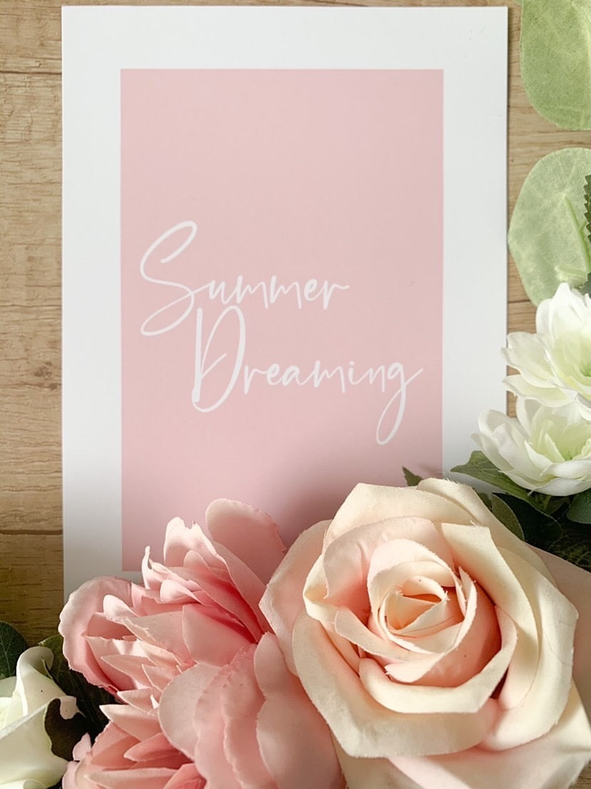 Summer Dreaming Nude Pink Summer Seasonal Wall Home Decor Print-0