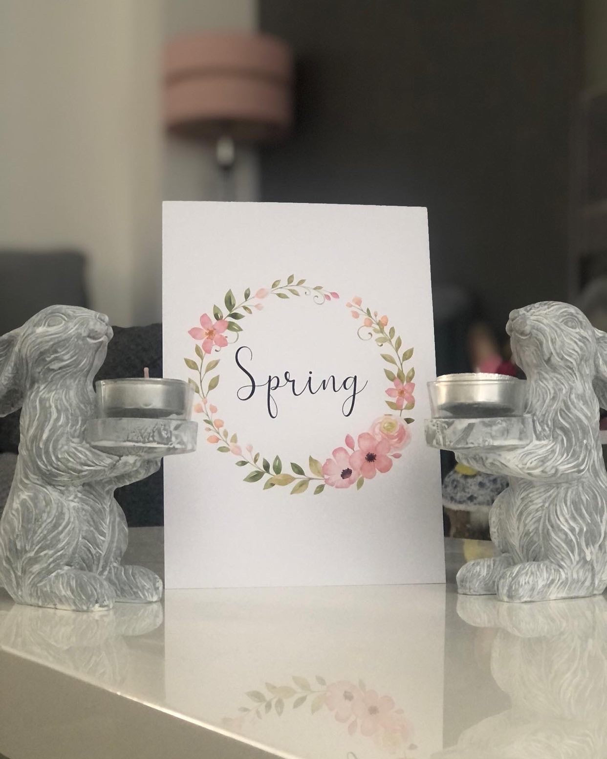 Spring Floral Wreath Spring Seasonal Wall Home Decor Print-0