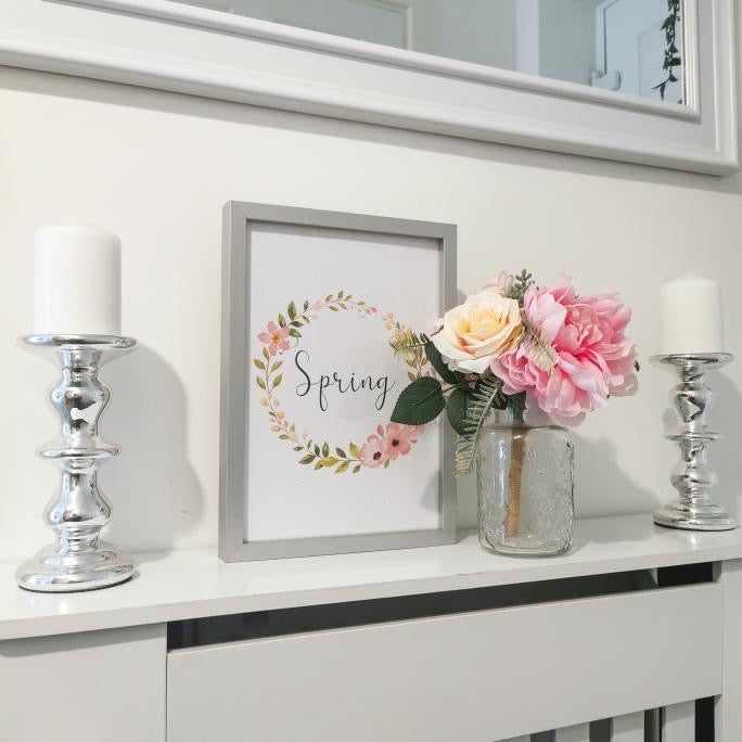 Spring Floral Wreath Spring Seasonal Wall Home Decor Print-3