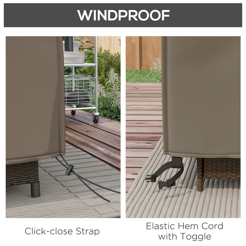 Large Square Patio Garden Furniture Cover Set 600D Oxford Grey-4