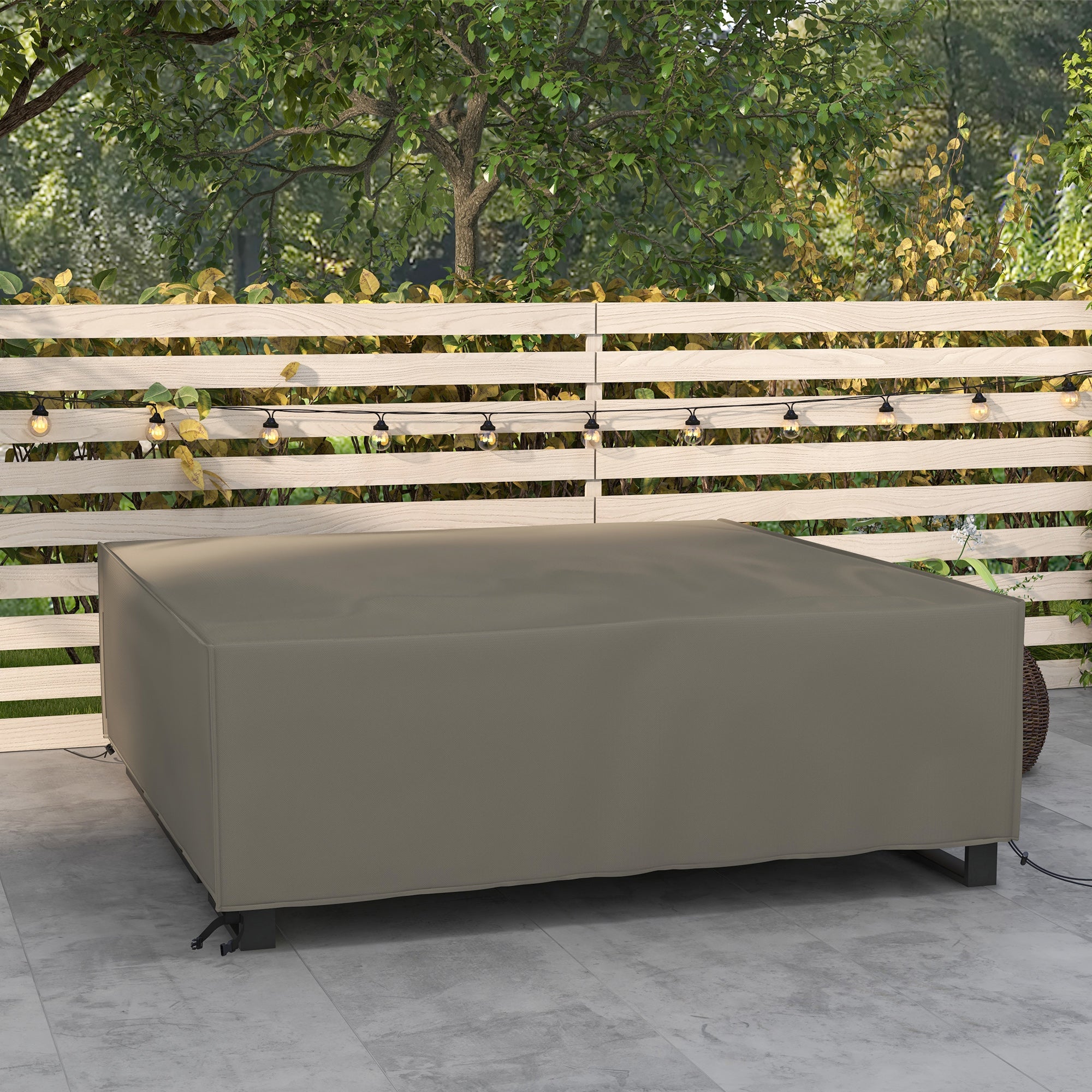 Large Square Patio Garden Furniture Cover Set 600D Oxford Grey-1