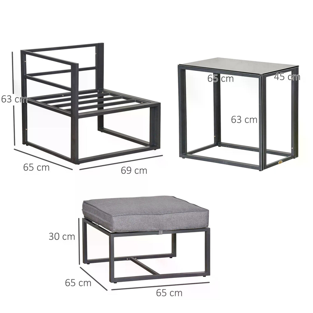 5 Piece Garden Conversation Set With Cushions Outdoor Patio Furniture-2